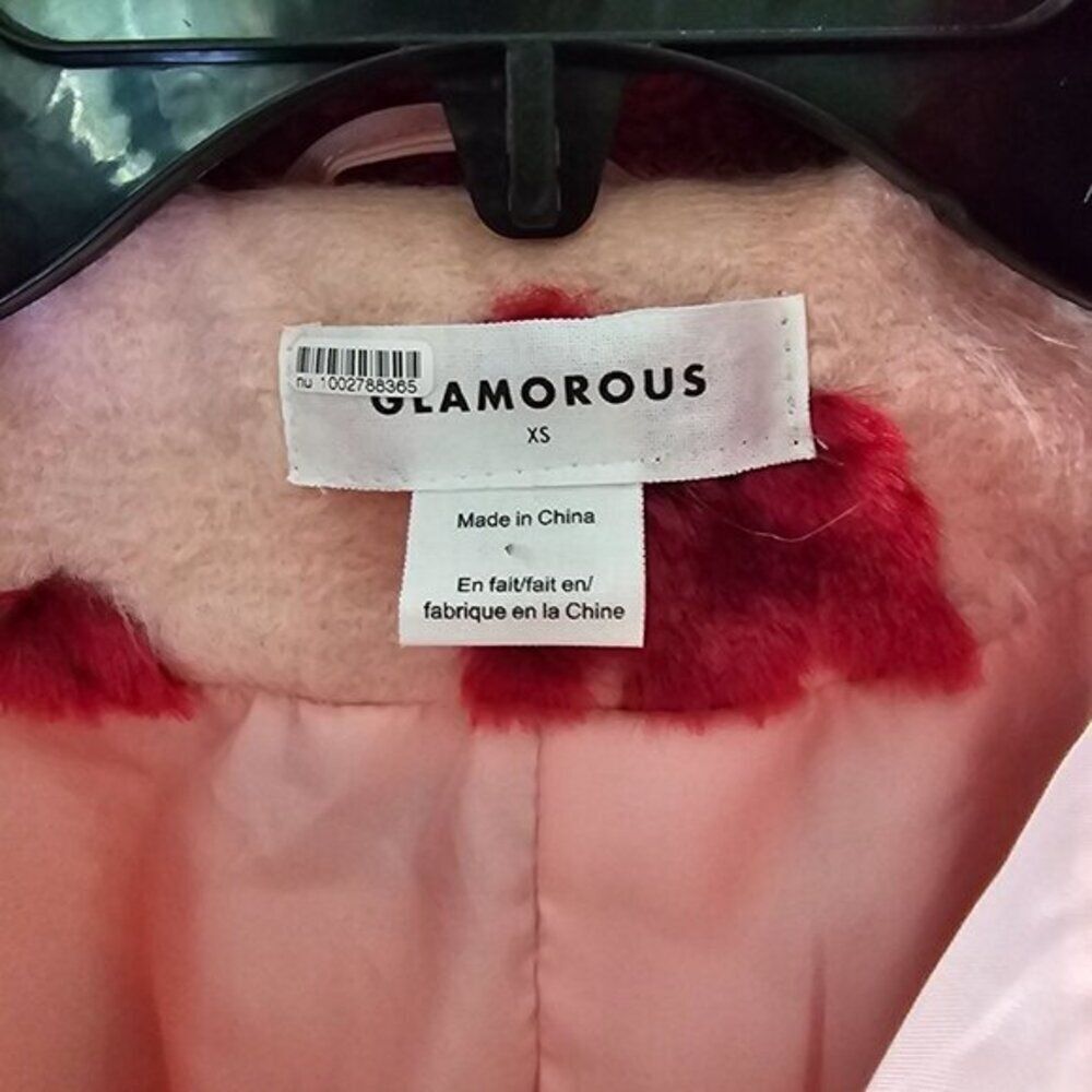 Glamorous Pink Abstract Coat - Picture 7 of 9